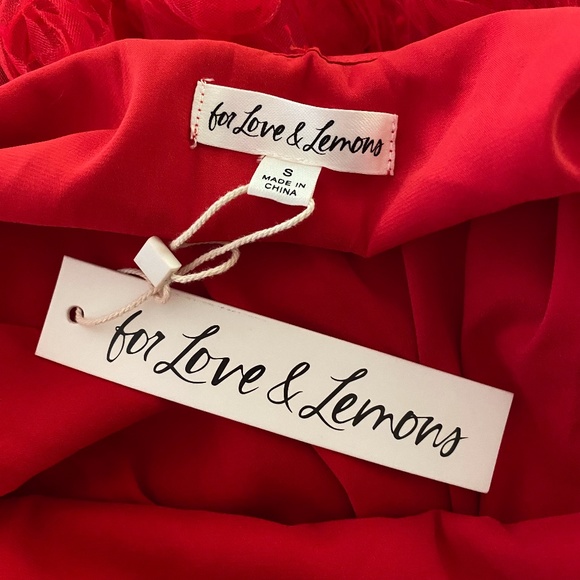 NEW For Love and Lemons Hannah Maxi Dress Red Small - Picture 12 of 17